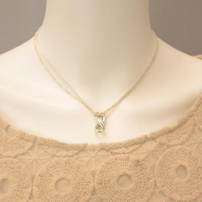 Tiffany Sterling Silver Double Strand Infinity Necklace 2 of 4