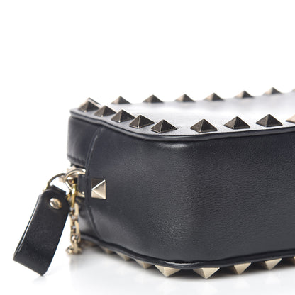 Valentino Garavani Calfskin Small Rockstud Chain Camera Crossbody Bag Black 7 of 9