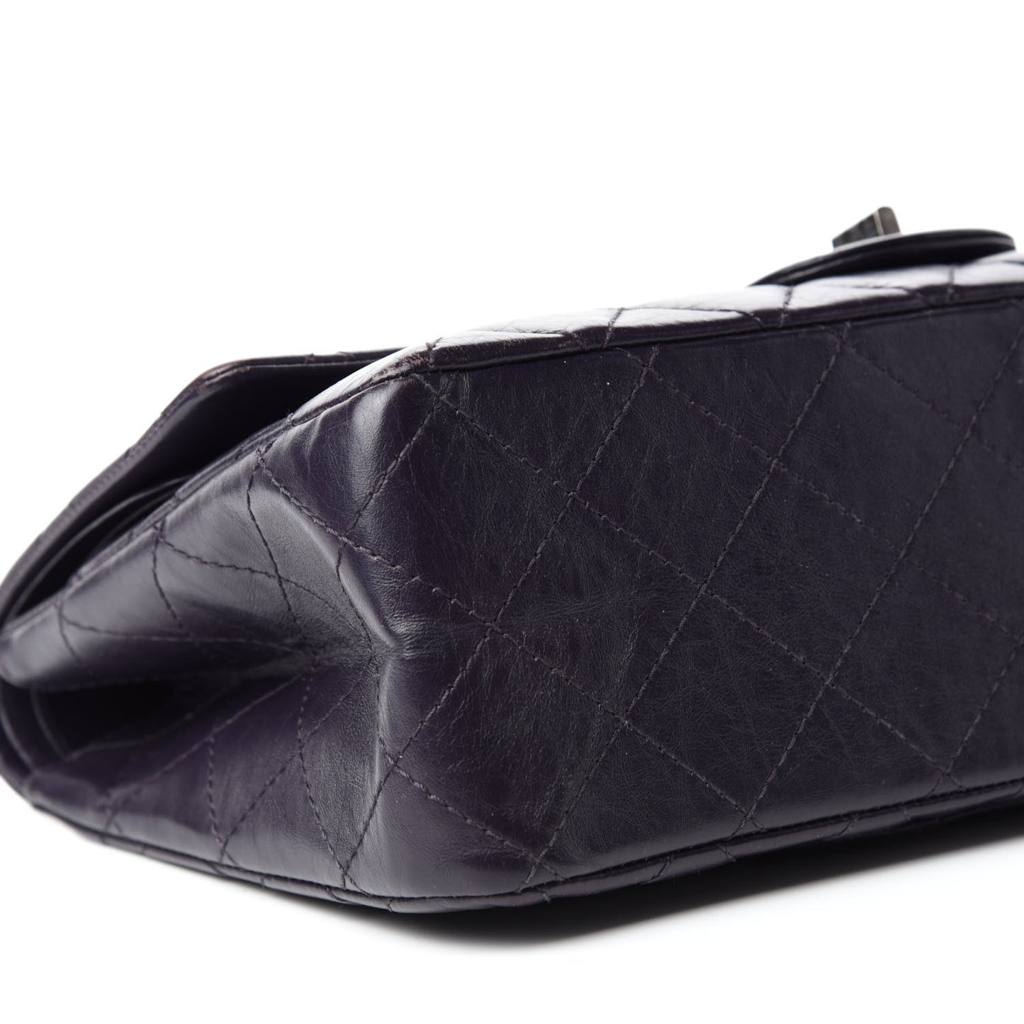 Aged Calfskin Quilted 2.55 Reissue 227 Flap Dark Purple