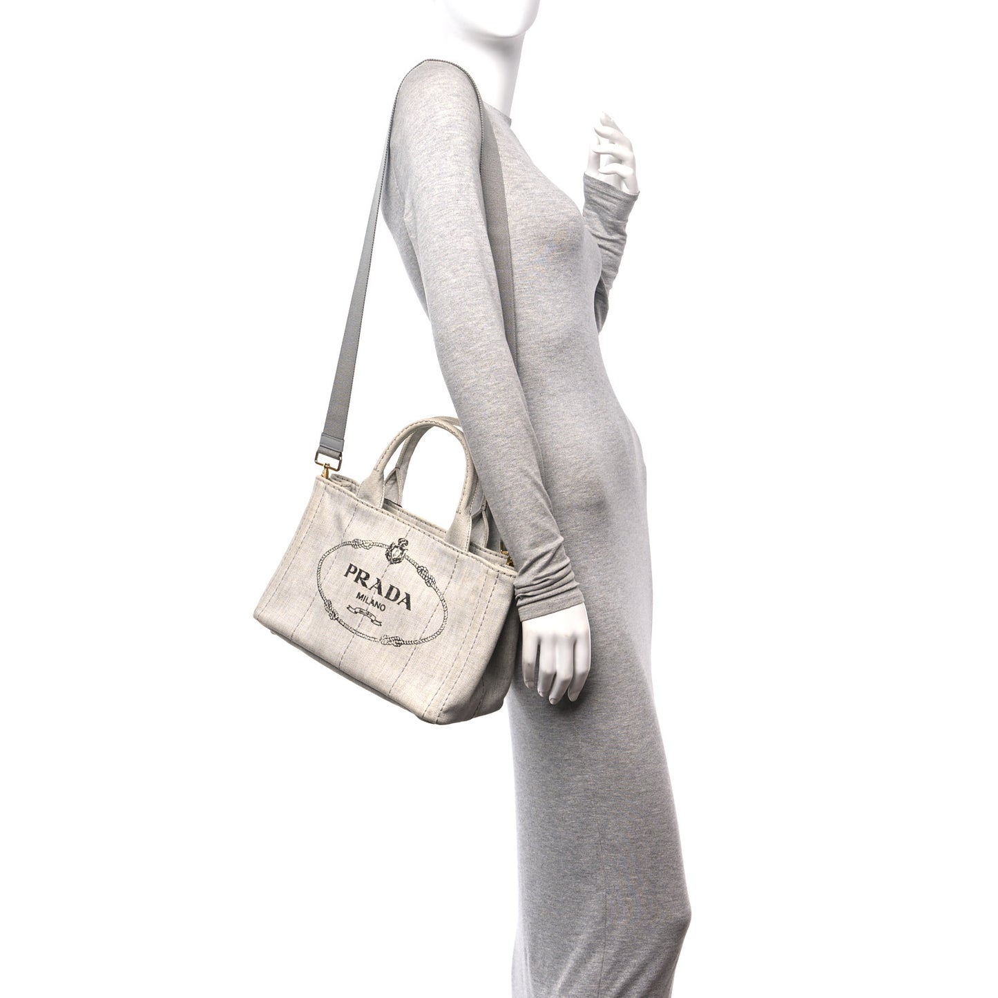 Denim Small Logo Tote Bianco