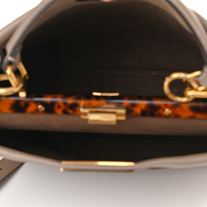 Fendi Vitello Seta Plexiglass Tortoise Medium Peekaboo Iconic Satchel Tortora 5 of 13