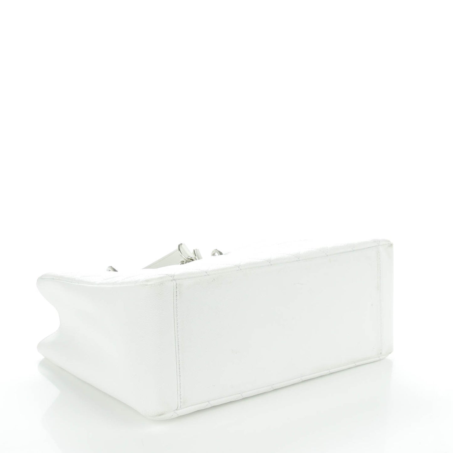 Caviar Quilted Grand Shopping Tote GST White