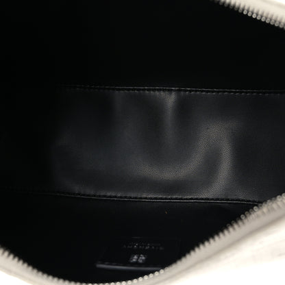 Givenchy Coated Canvas Logo 4G Embossed Small Moon Cut Out Shoulder Bag Ivory 4 of 8