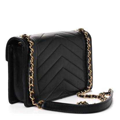 Chanel Lambskin Reversed Chevron Quilted Flap Black 3 of 11