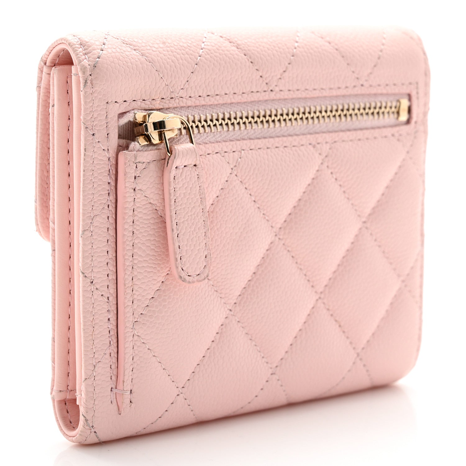 Chanel Caviar Quilted Compact Flap Wallet Light Pink 3 of 9