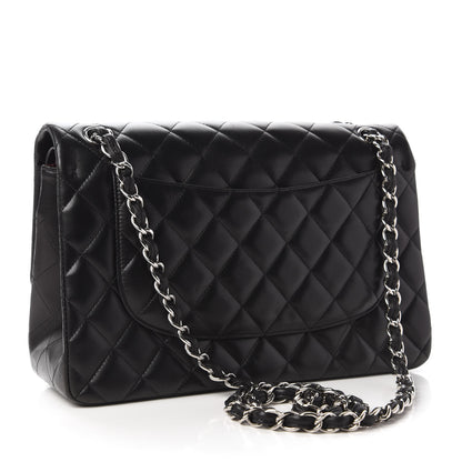 Chanel Lambskin Quilted Jumbo Double Flap Black 3 of 11