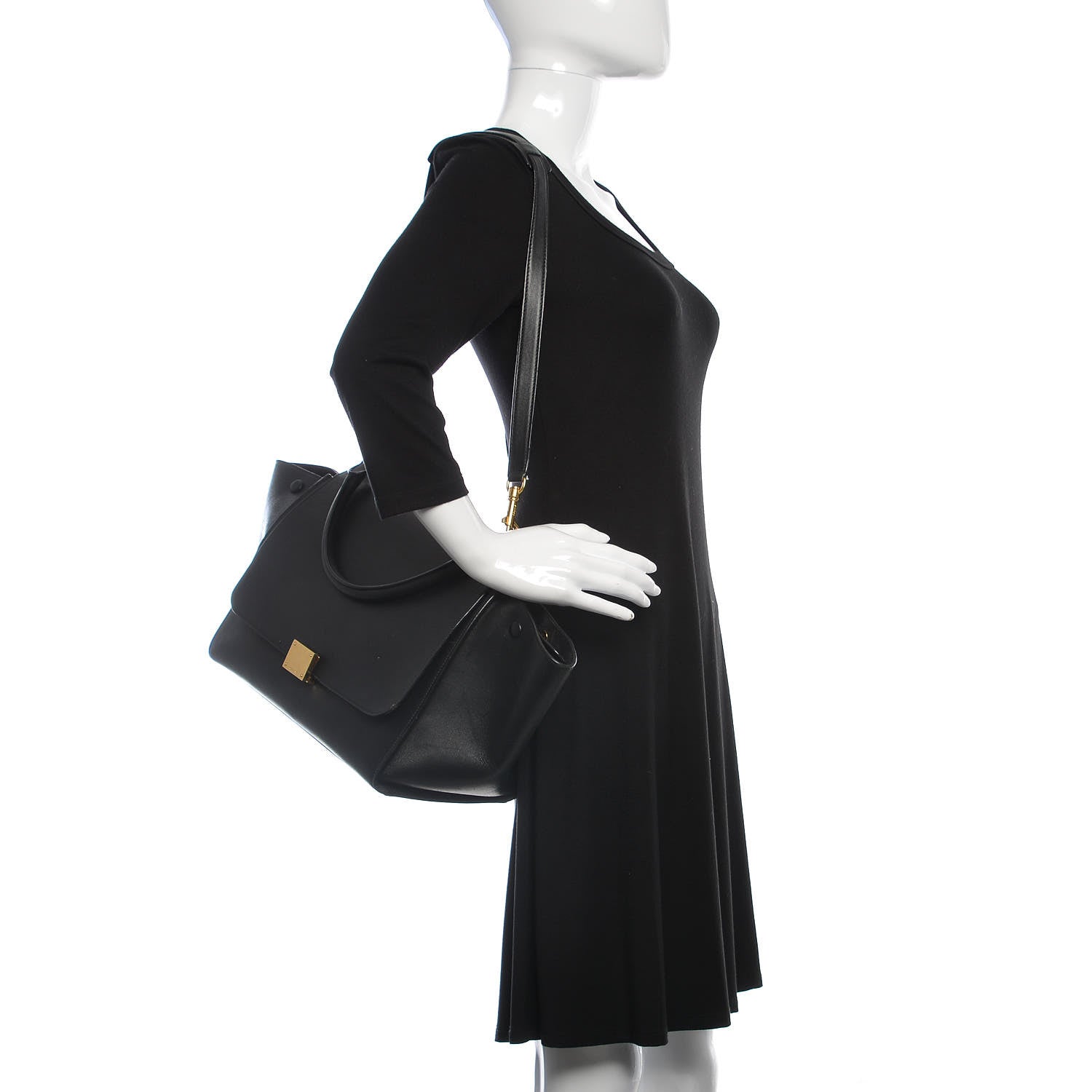 Celine Smooth Calfskin Medium Trapeze Black 3 of 27