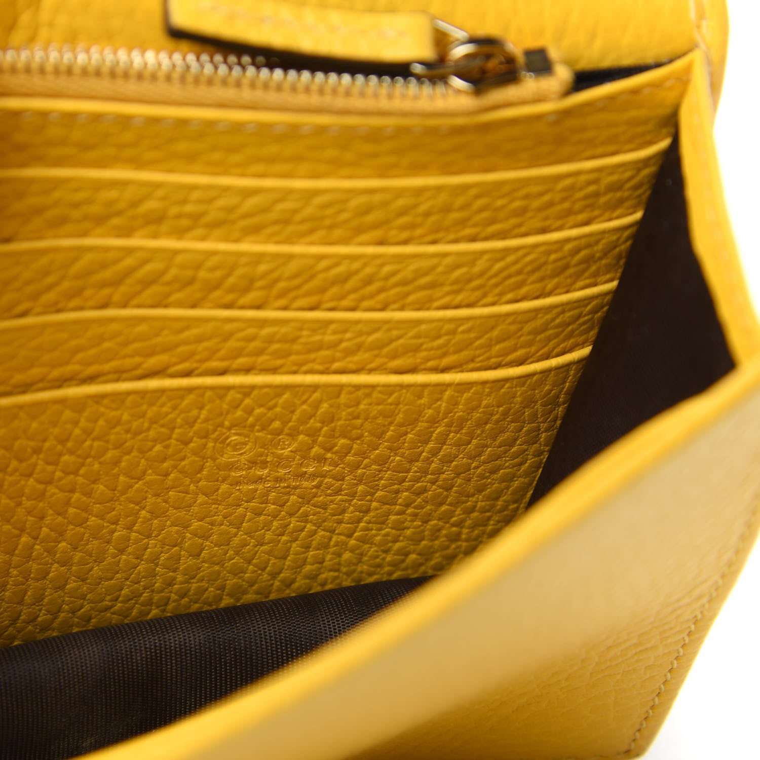 Gucci Dollar Calfskin Interlocking G Chain Wallet New Buttercup 8 of 9