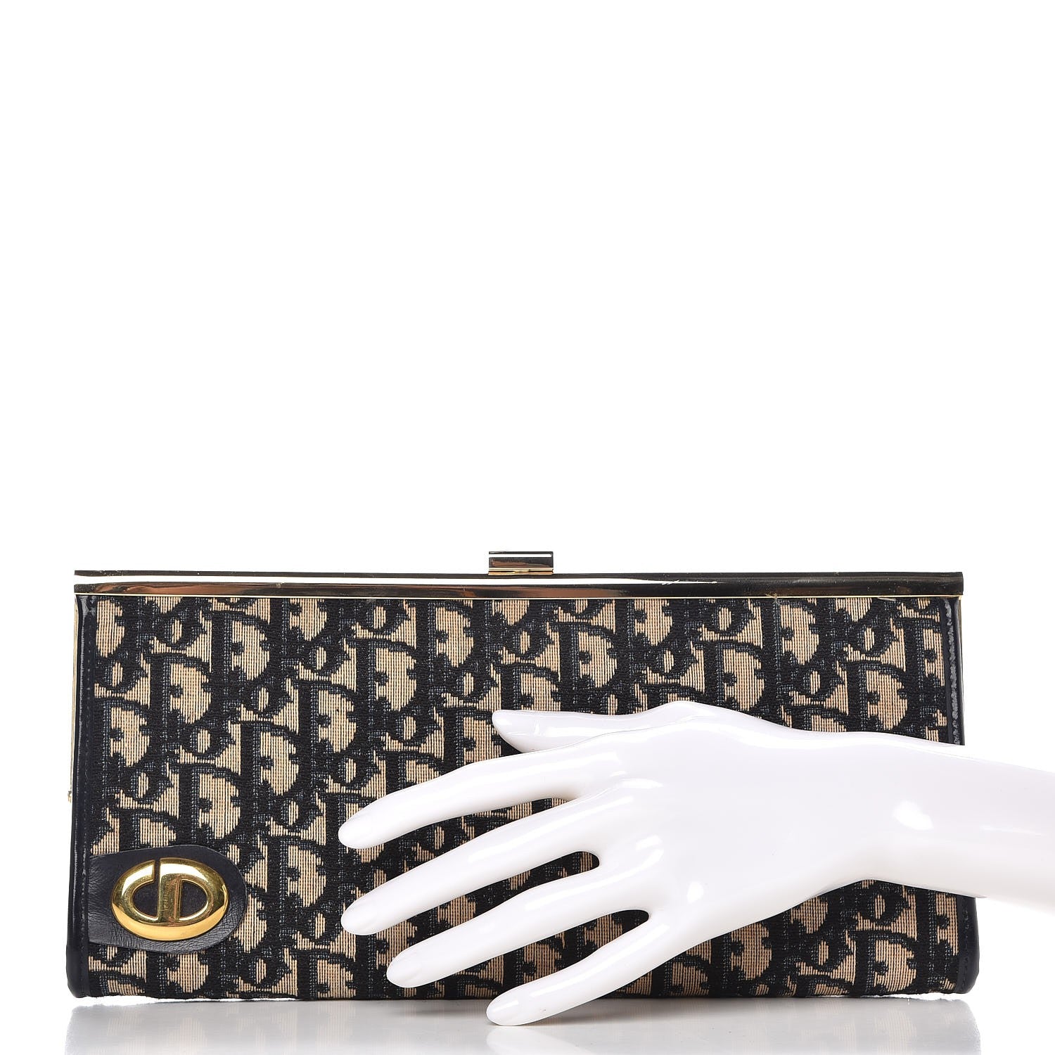 Christian Dior Monogram Clutch Navy Blue 2 of 6