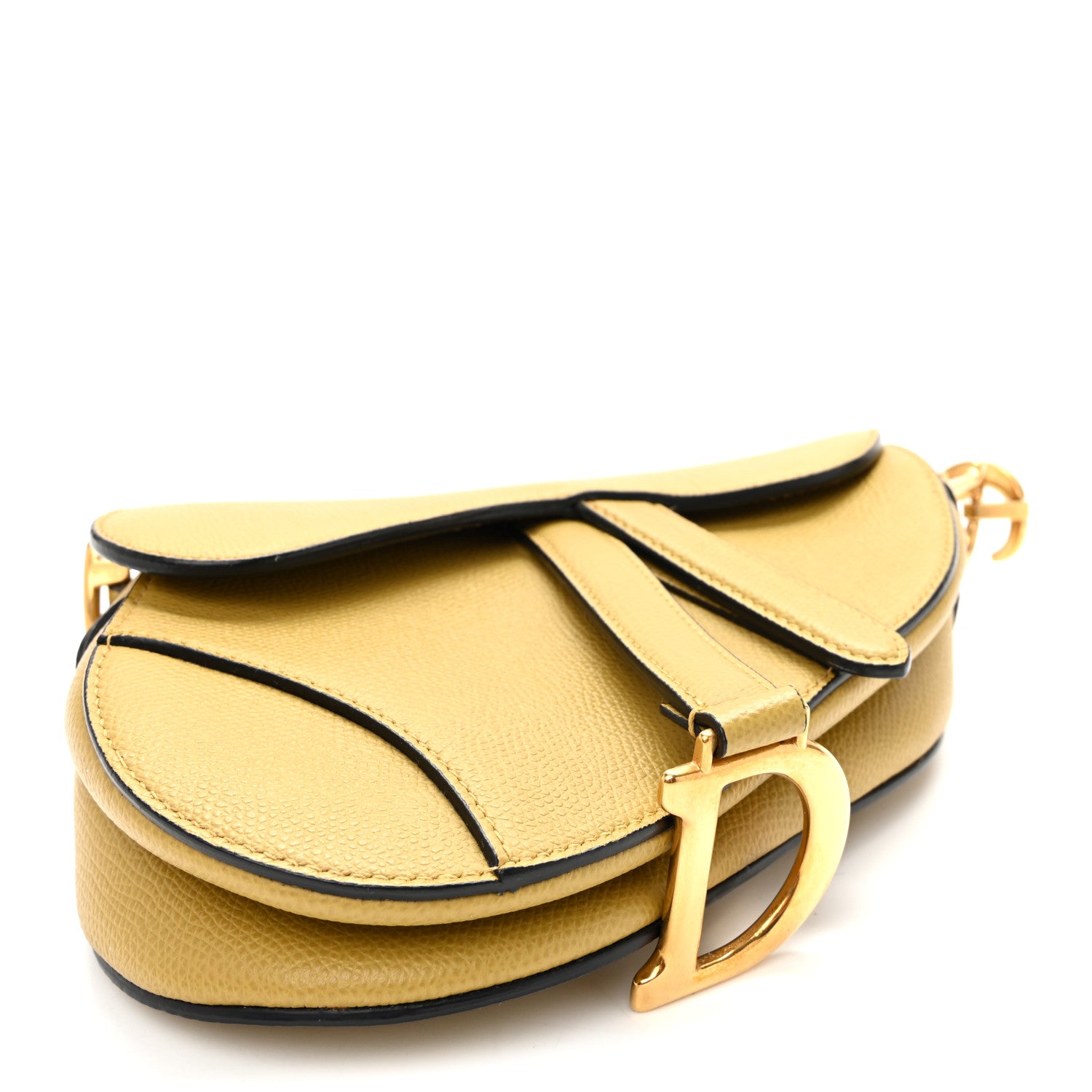 Christian Dior Grained Calfskin Mini Saddle Bag Beige 4 of 10