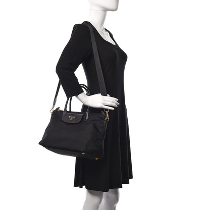 Prada Saffiano Tessuto Nylon Tote Black 2 of 10