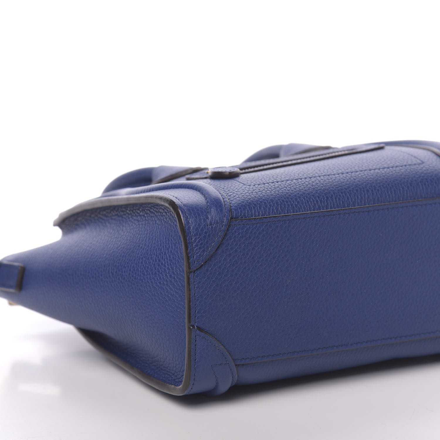 Celine Drummed Calfskin Nano Luggage Indigo 9 of 12