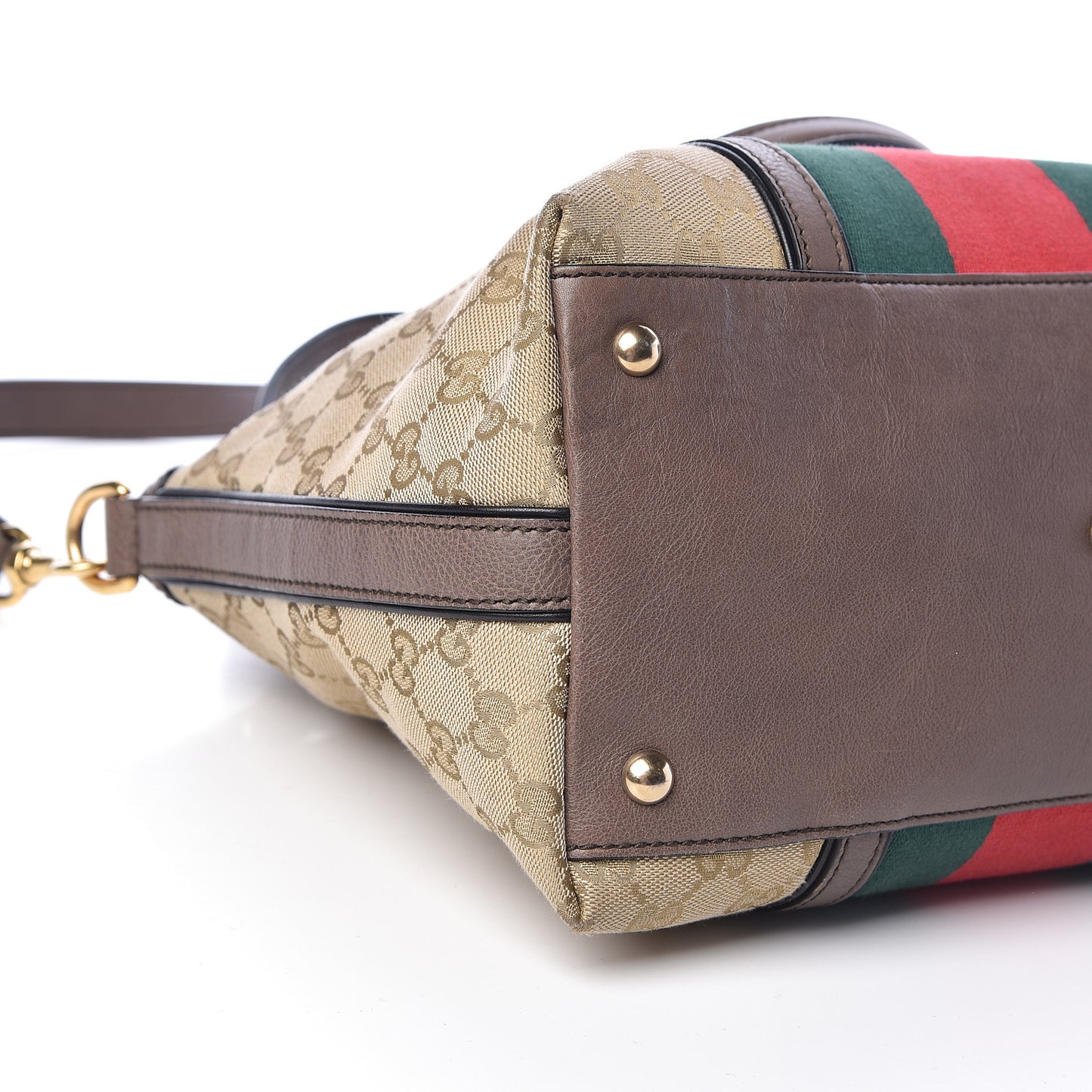 Monogram Web Rania Top Handle Bag Brown