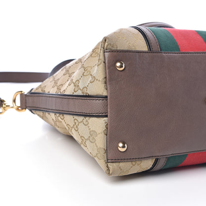 Gucci Monogram Web Rania Top Handle Bag Brown 12 of 13