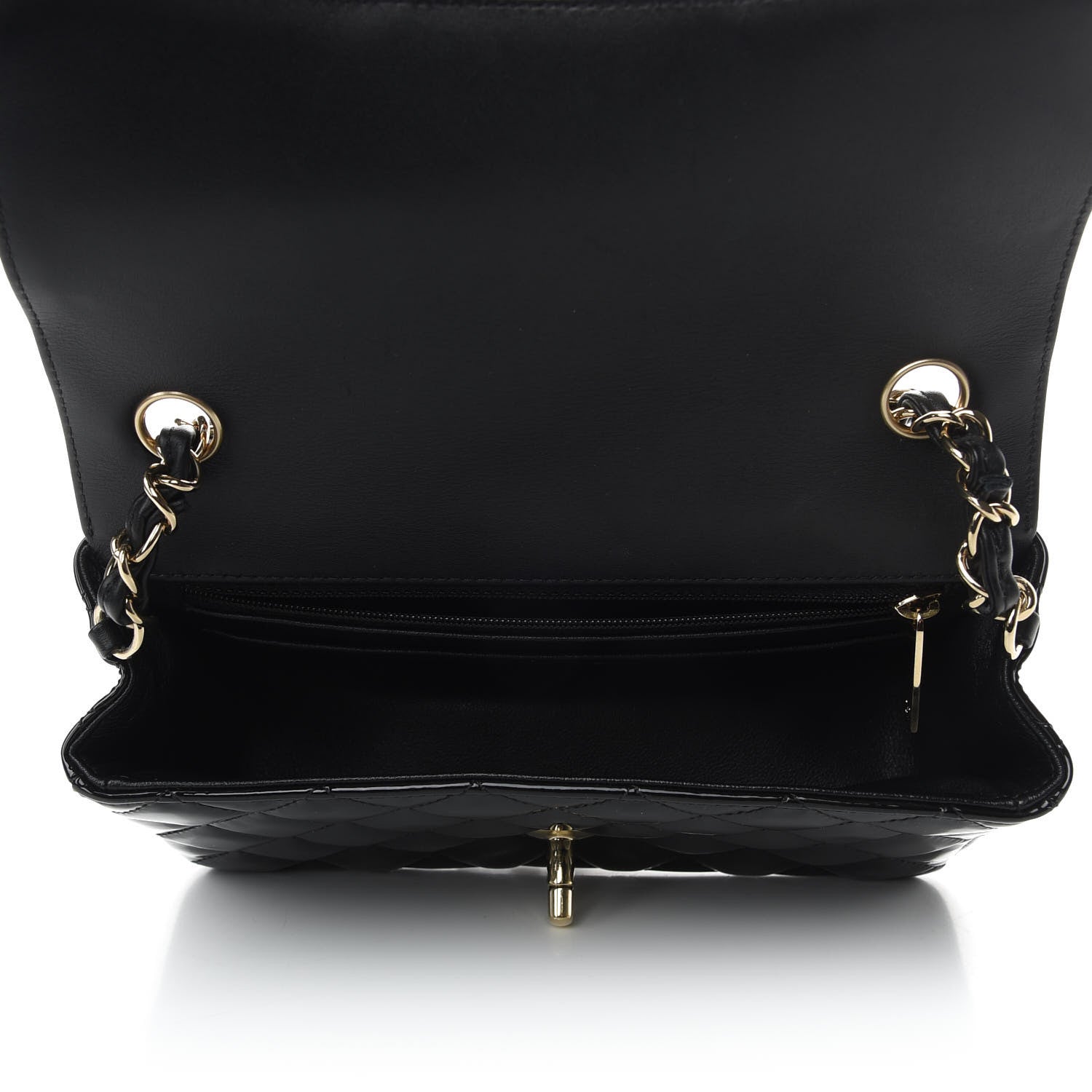 Chanel Patent Calfskin Quilted Mini Rectangular Flap Black 7 of 10