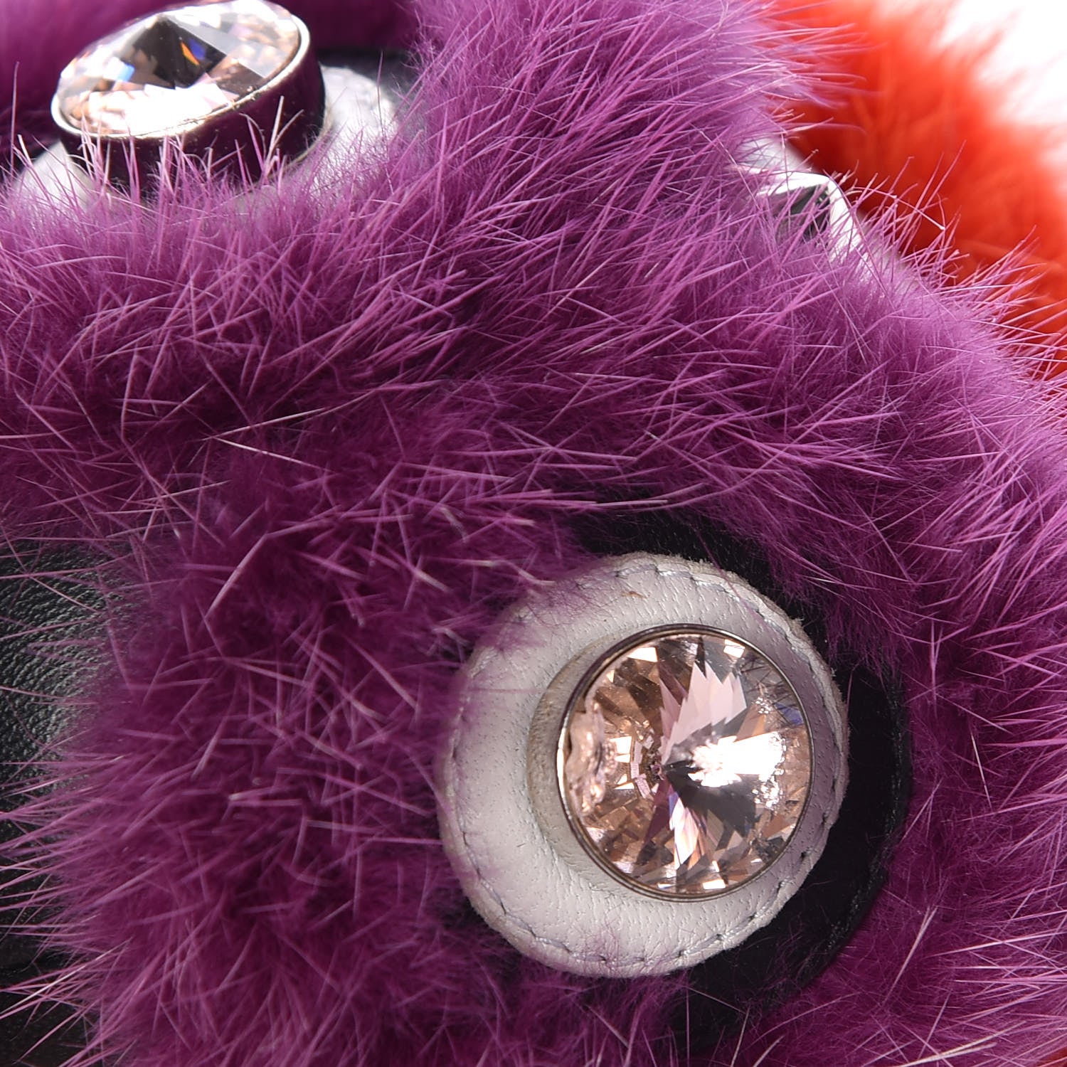 Fendi Mink Goat Fur QuTweet Funkyfur Bag Bug Charm Red 4 of 5