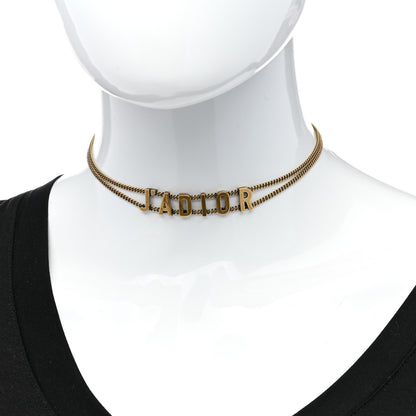 Christian Dior Metal J'Adior Choker Necklace Aged Gold 2 of 4