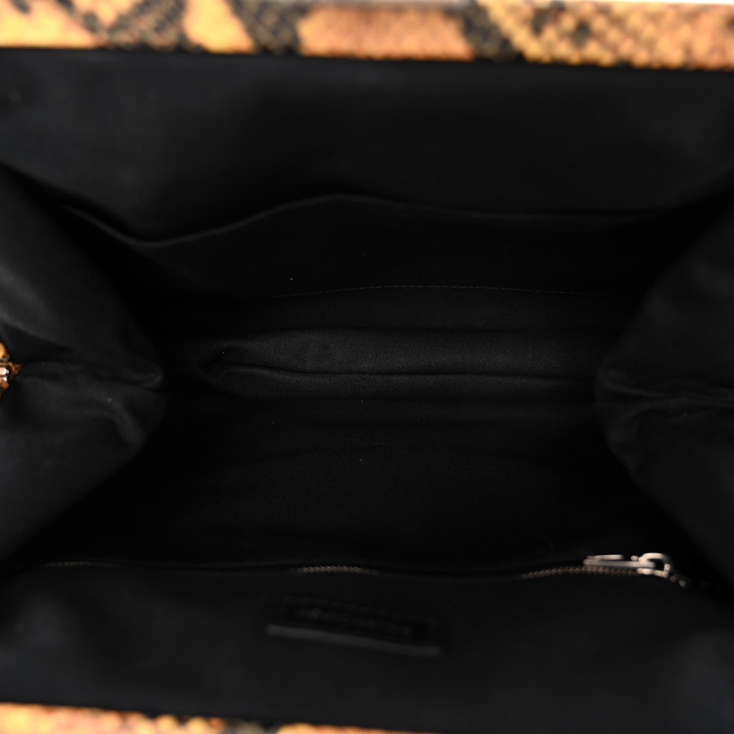 Balenciaga Calfskin Logo Python Effect Cloud Clutch XS Orange Black 5 of 9