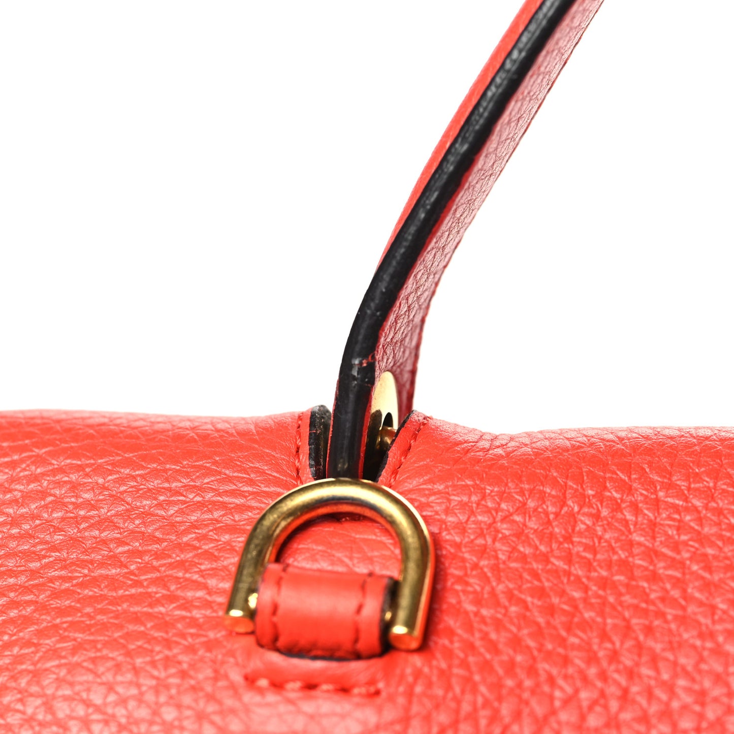 Grained Calfskin Mini Belt Bag Coral Orange