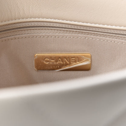 Chanel Goatskin Quilted Maxi 19 Flap Beige 10 of 12