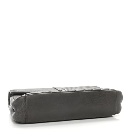 Saint Laurent Matelasse Chevron Monogram Large College Satchel Grey 4 of 9