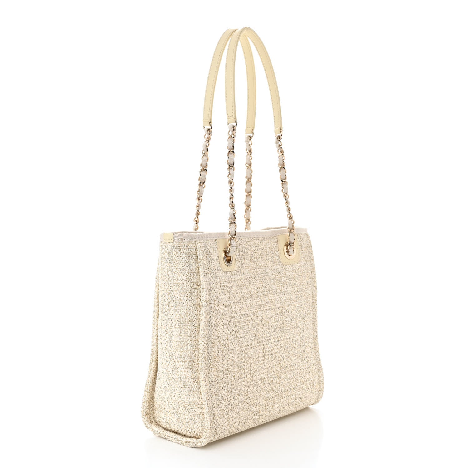 Chanel Lurex Boucle Mini Deauville Tote White 3 of 11