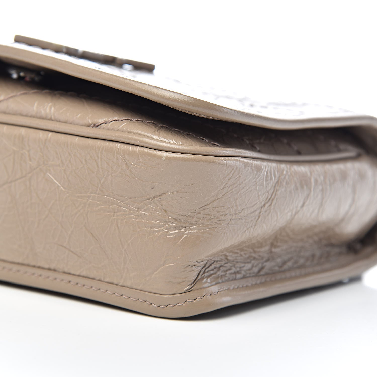 Saint Laurent Crinkled Calfskin Matelasse Monogram Niki Chain Wallet Dusty Grey 9 of 10