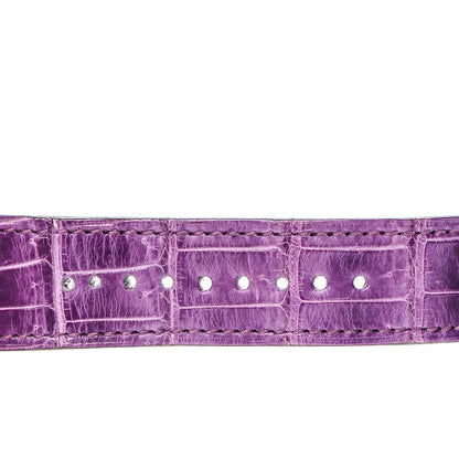 Hermes Stainless Steel Alligator Diamond Bezel 26mm Heure H Hour Quartz Watch Amethyst 10 of 11