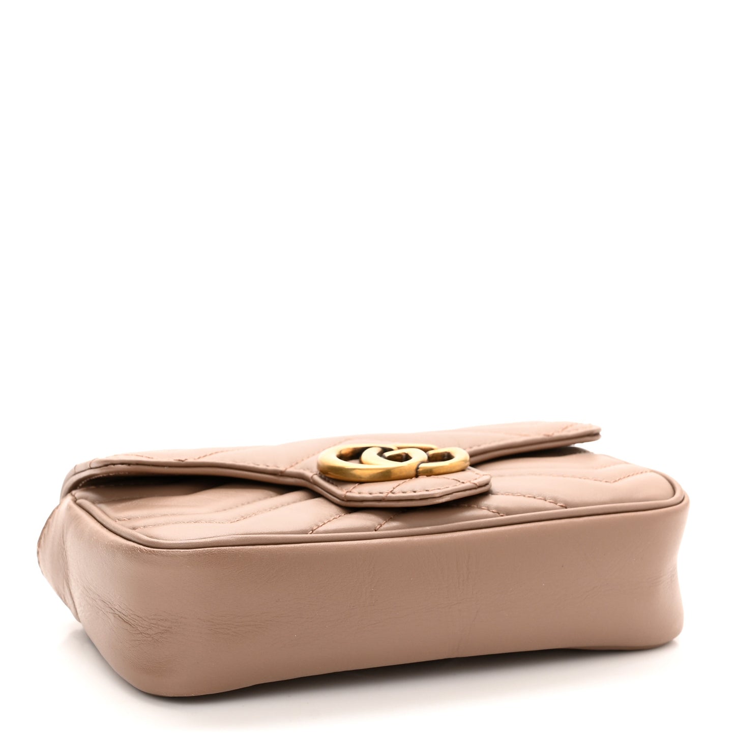Calfskin Matelasse Super Mini GG Marmont Shoulder Bag Porcelain Rose