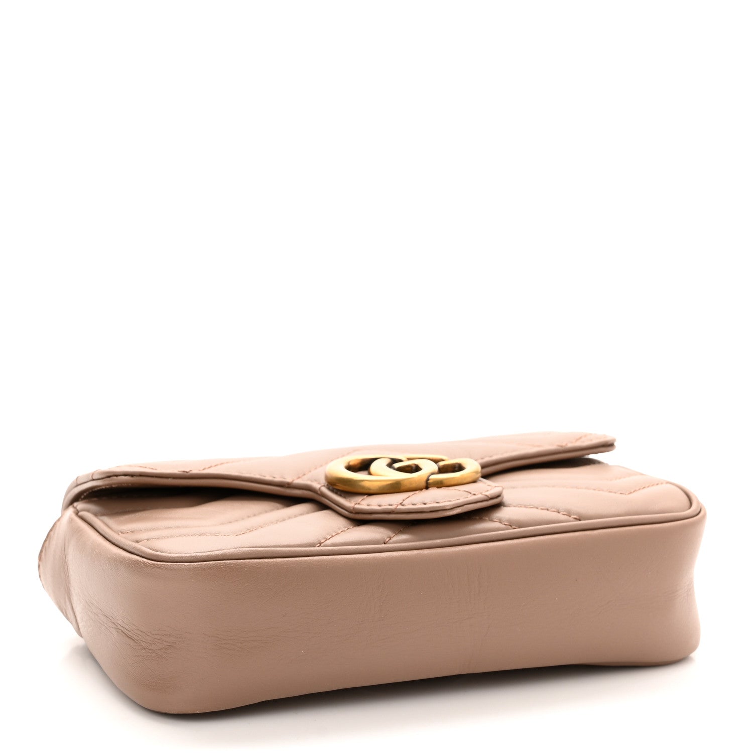 Gucci Calfskin Matelasse Super Mini GG Marmont Shoulder Bag Porcelain Rose 4 of 10