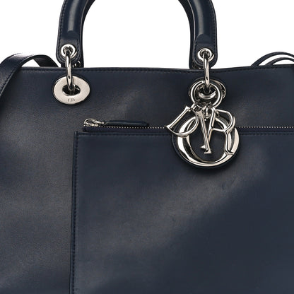 Christian Dior Smooth Calfskin Medium Embellished Diorissimo Bag Navy Multicolor 9 of 11