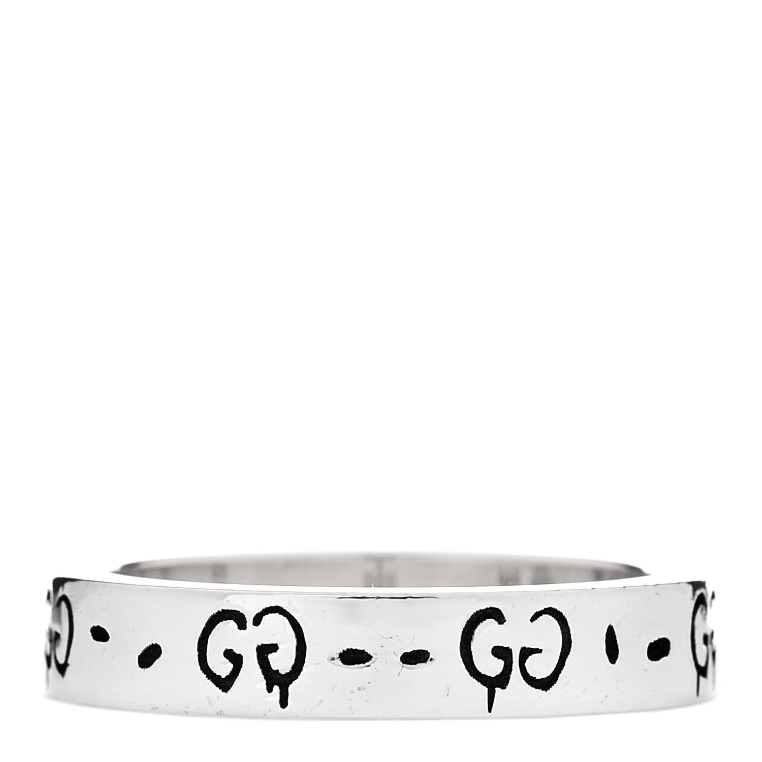 Gucci Sterling Silver Narrow GucciGhost Ring 54 6.75 3 of 5