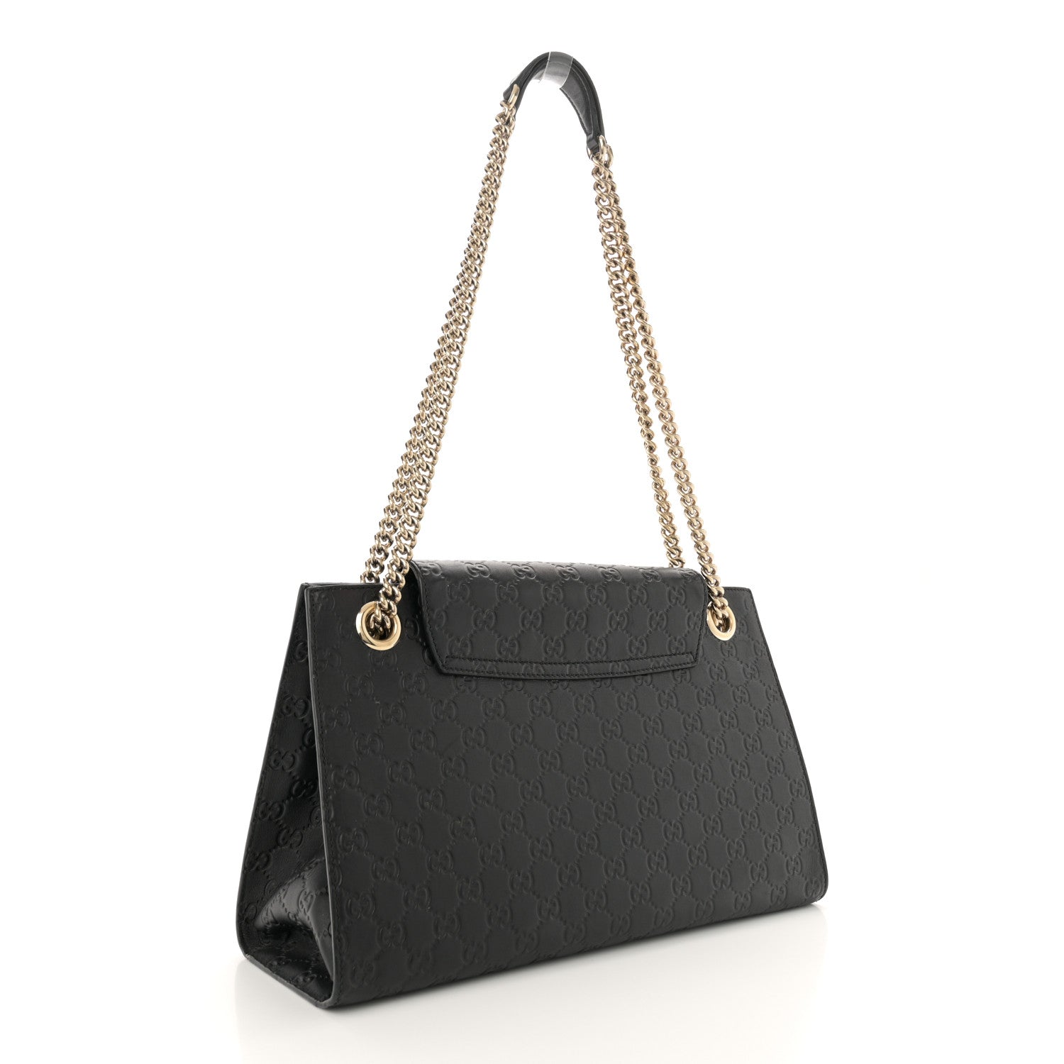 Gucci Guccissima Large Emily Chain Shoulder Bag Black 3 of 15