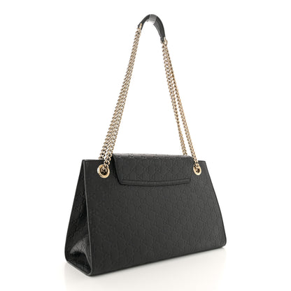 Gucci Guccissima Large Emily Chain Shoulder Bag Black 3 of 15