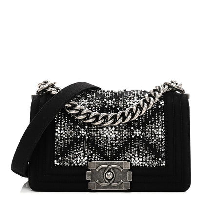 Chanel Wool Felt Embellished Small Boy Flap Black 1 of 10