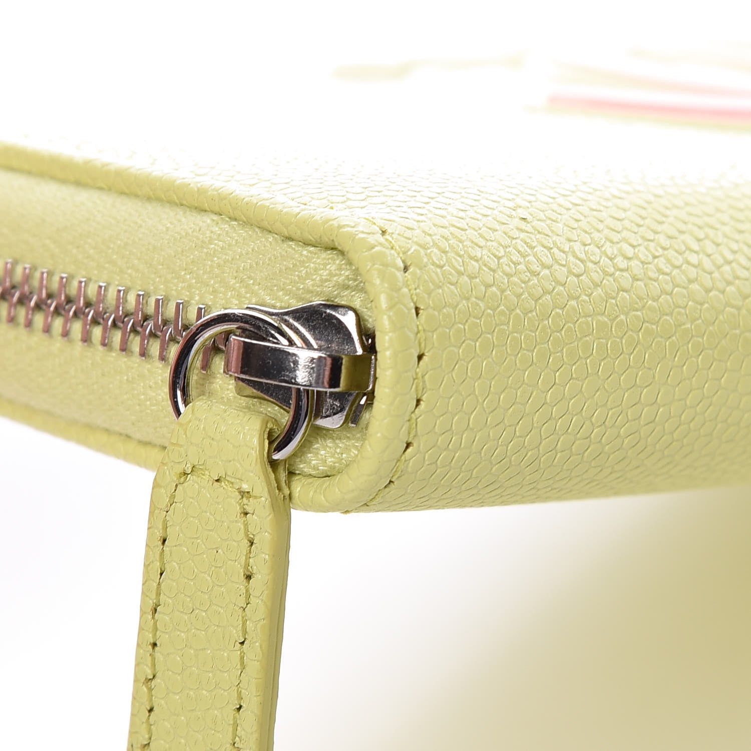 Chanel Caviar CC Medium Zip Around Wallet Light Pink Light Green 9 of 10
