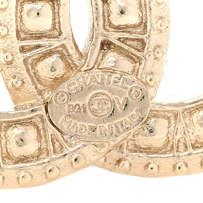 Chanel Crystal Baguette CC Earrings Gold 4 of 5