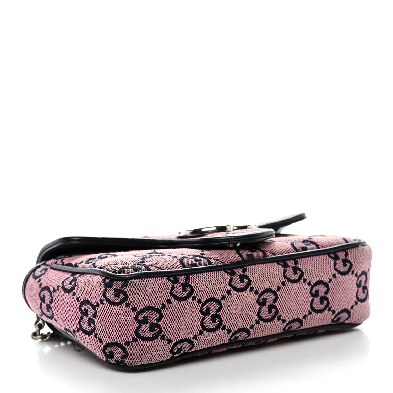Gucci Monogram Multicolor Matelasse Diagonal Super Mini GG Marmont Shoulder Bag Pink Blue 3 of 15