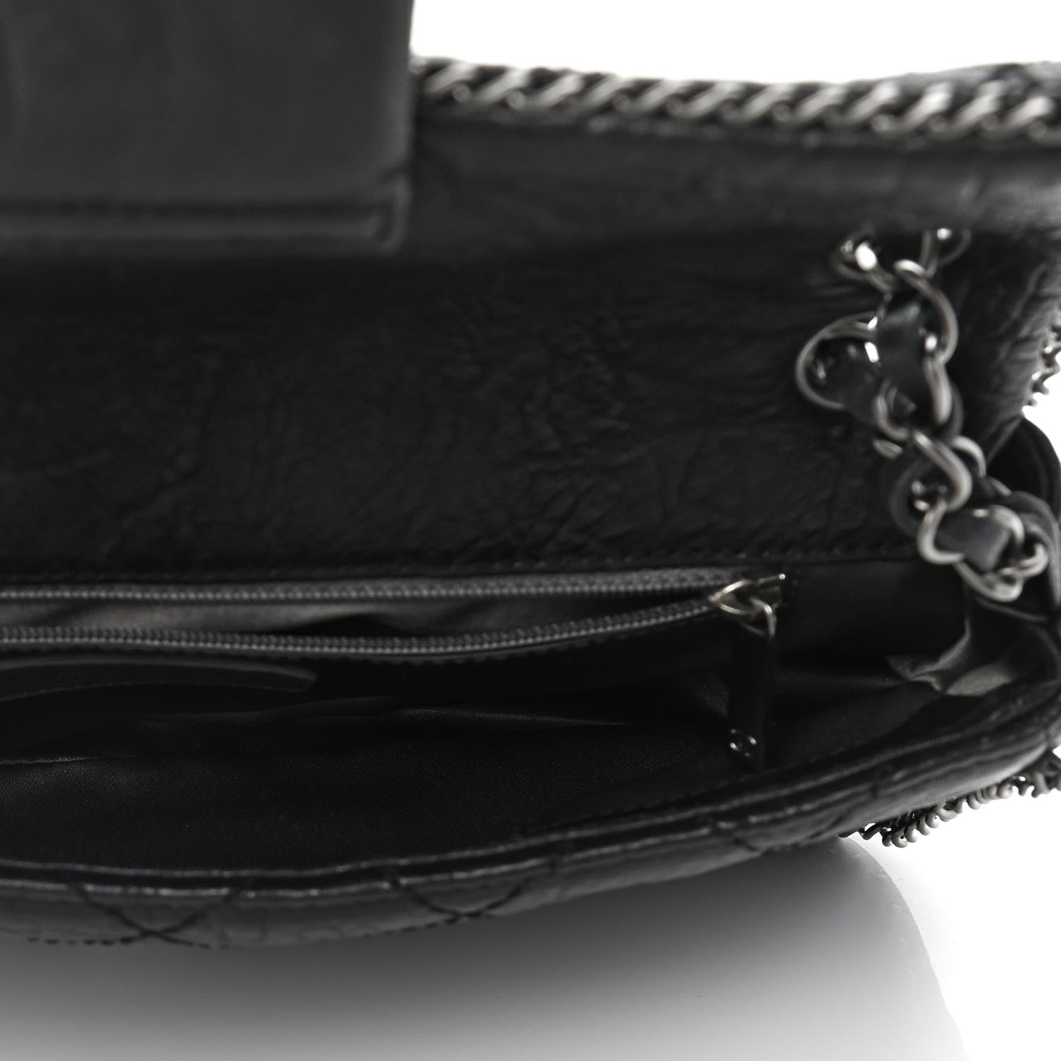 Chanel Distressed Lambskin Medium Leo Lion Flap Black 4 of 9