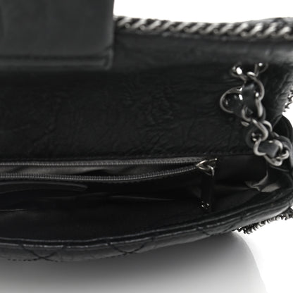 Chanel Distressed Lambskin Medium Leo Lion Flap Black 4 of 9