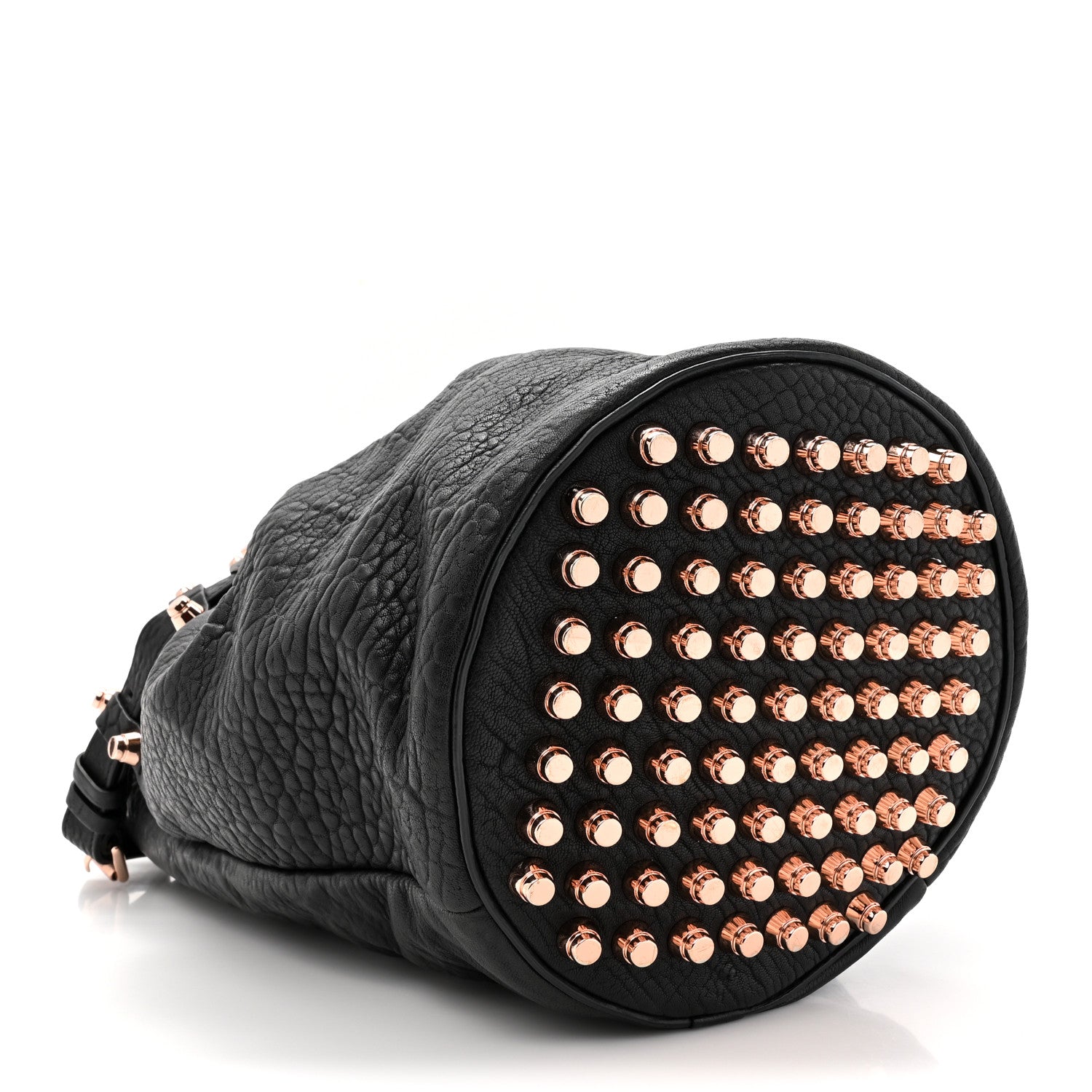 Alexander Wang Pebbled Lambskin Diego Bucket Black Rose Gold Hardware 4 of 10