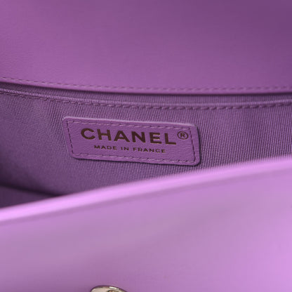 Chanel Lambskin Chevron Quilted Small Boy Flap Purple 6 of 11