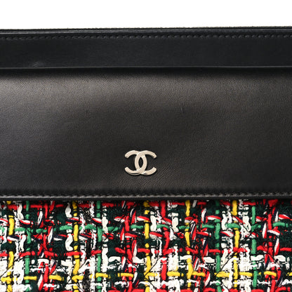Chanel Tweed Lambskin Quilted Medium Flap Cosmetic Case White Red Black 9 of 10