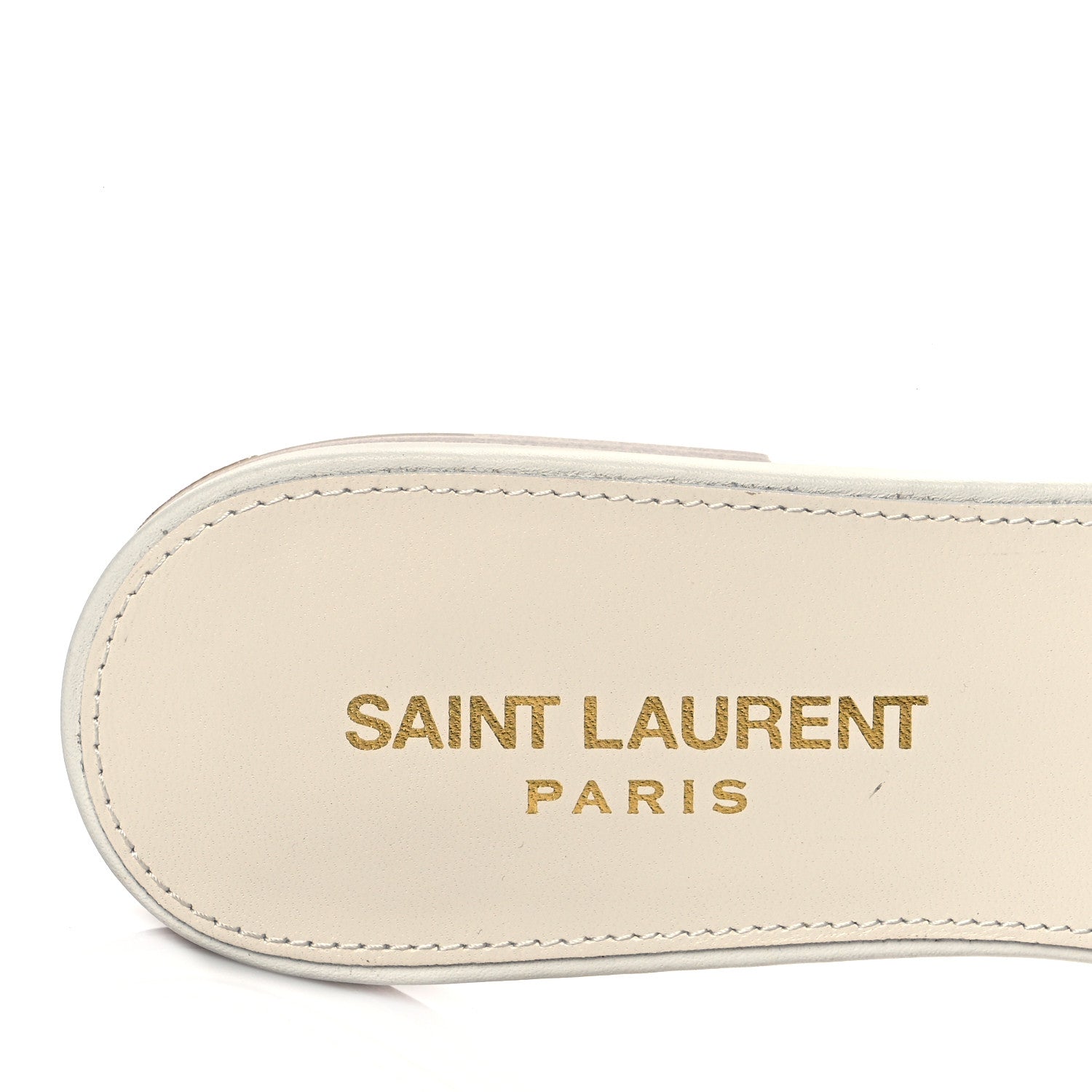 Saint Laurent Calfskin Tribute 05 Slide Sandals 36.5 White 7 of 12