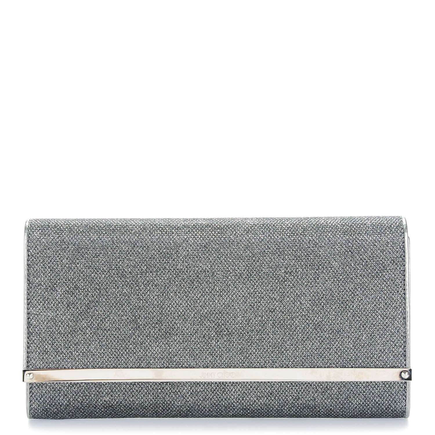 Jimmy Choo Lame Glitter Maia Clutch Grey 1 of 7