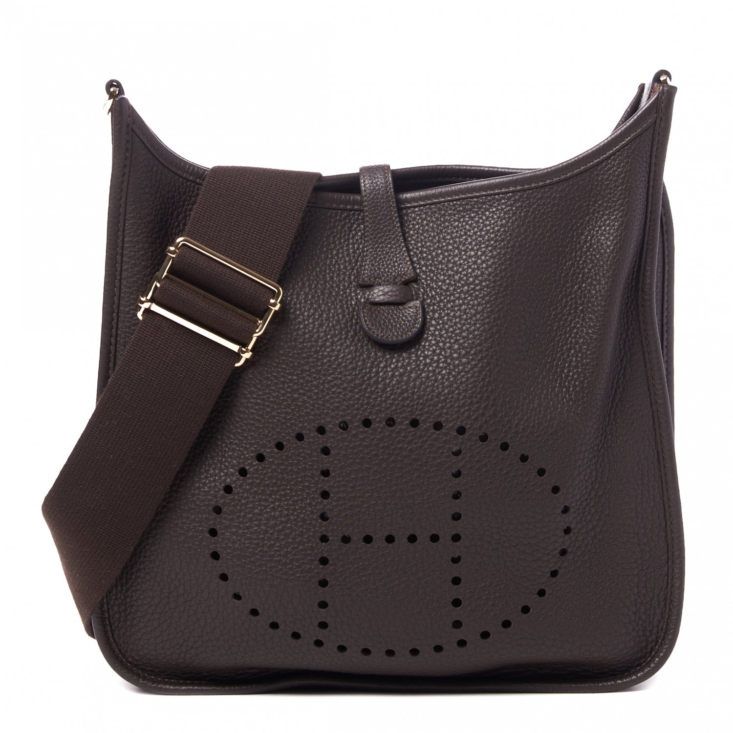 Hermes Taurillon Clemence Evelyne III PM Chocolate 1 of 7
