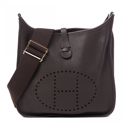 Hermes Taurillon Clemence Evelyne III PM Chocolate 1 of 7