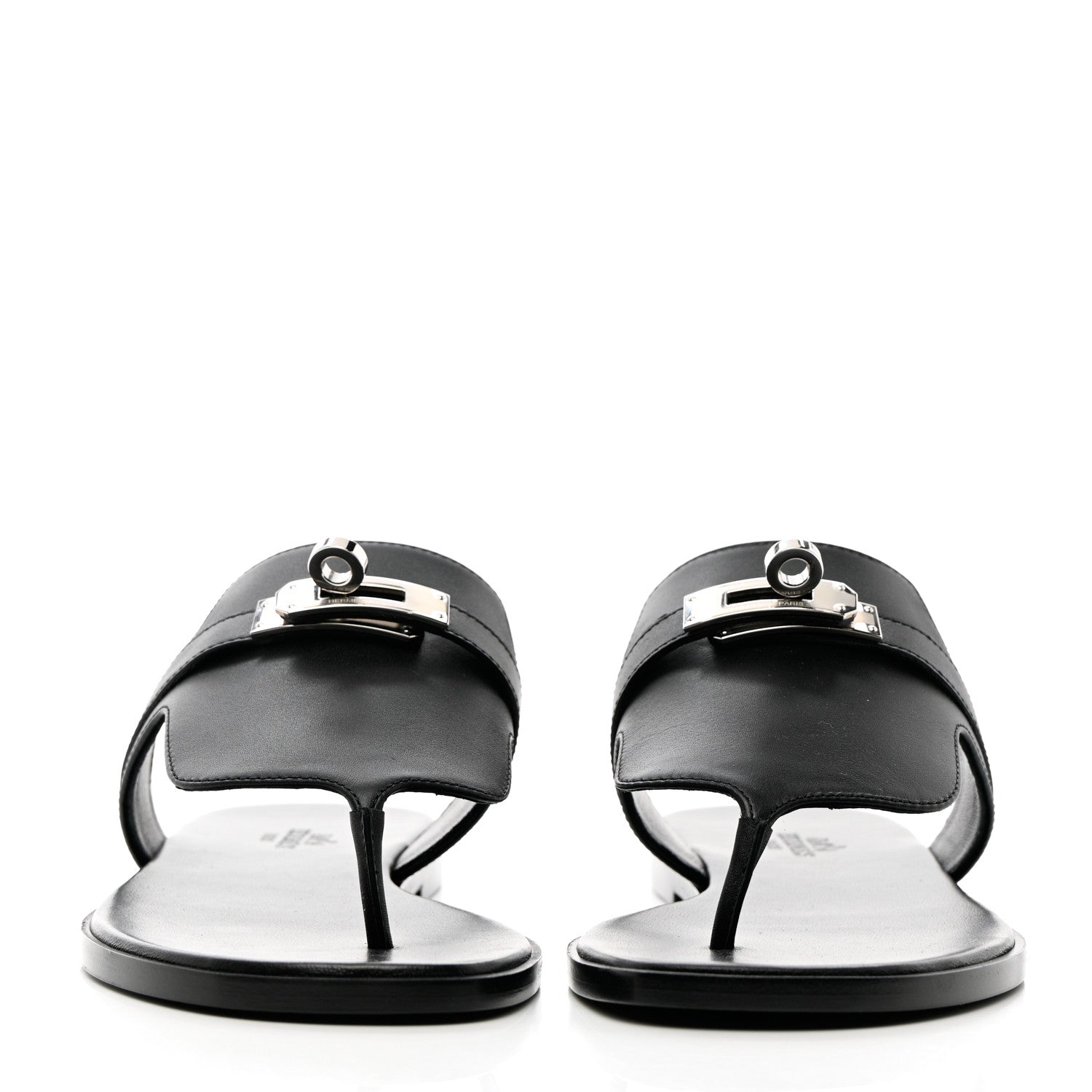 Hermes Calfskin Womens Elixir Sandals 36 Black 2 of 13