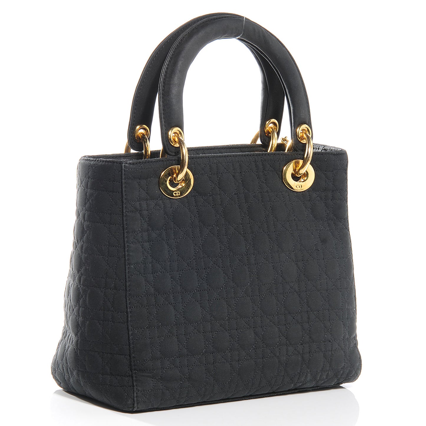Nylon Cannage Medium Lady Dior Black