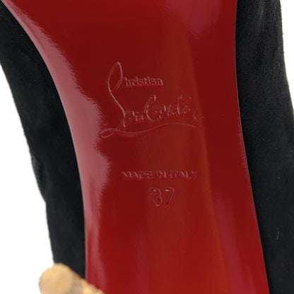 Christian Louboutin Suede Lipbooty 100 Booties 37 Black 6 of 7